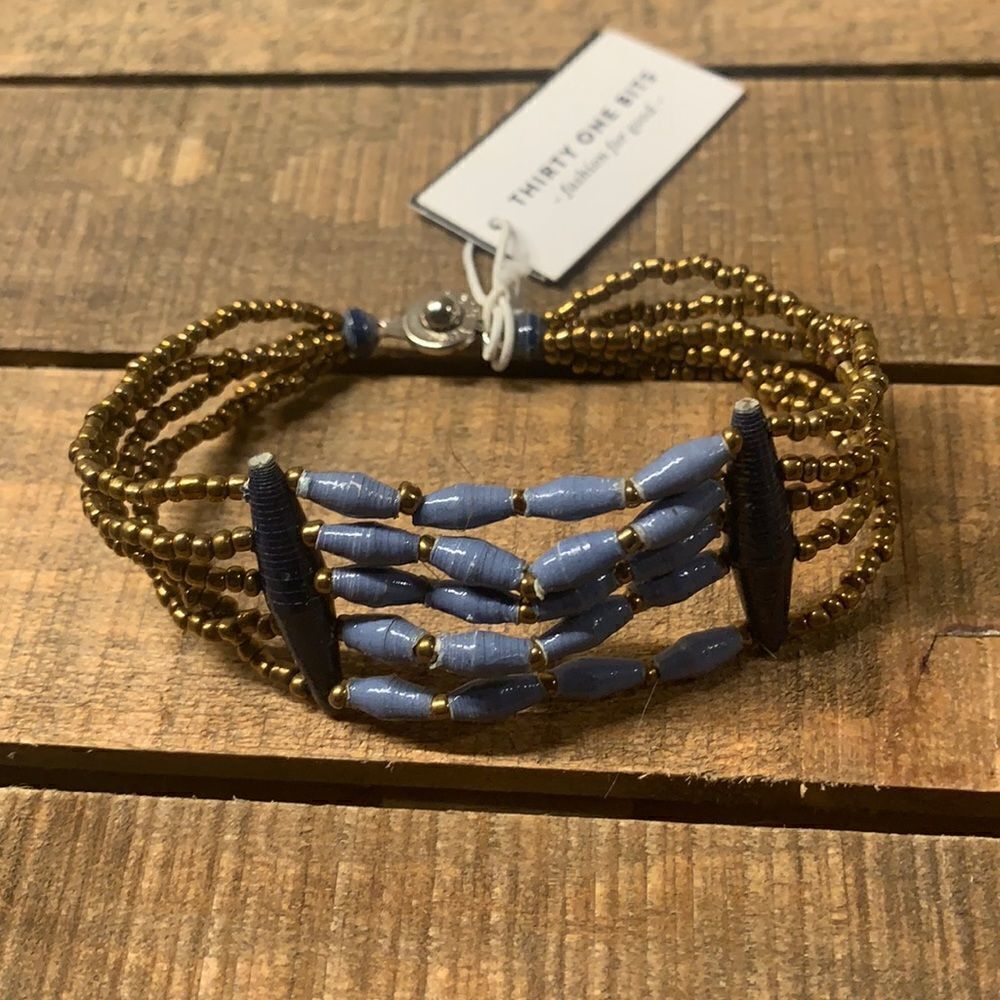 NWT 31 Bits Recycled Paper Bead Bracelet